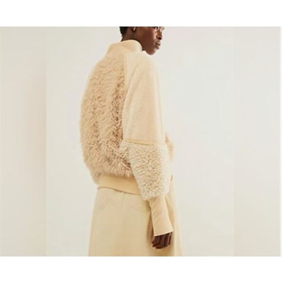 Free People FP One “Aurora” Faux Fur Mixed Media Jacket – Women’s Large - Picture 2 of 11